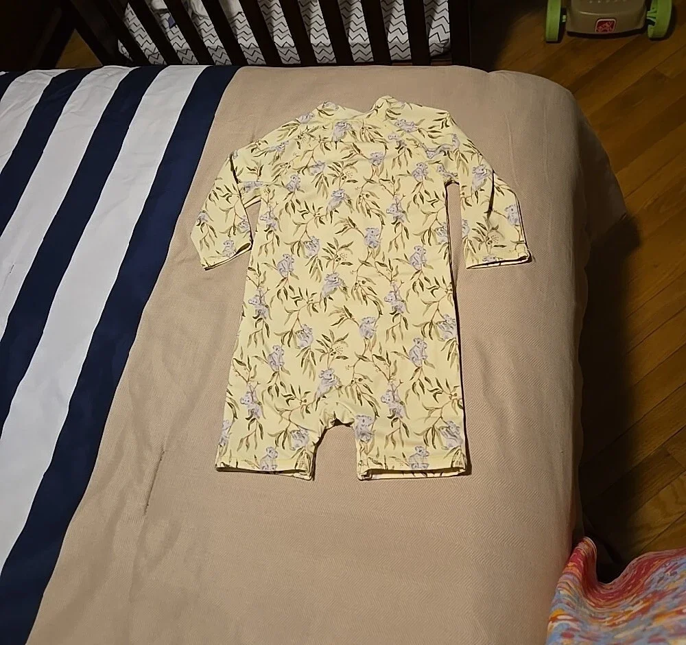 Janie and Jack Size 18-24 MonthPale Yellow Koala Print Long-Sleeve Rashgaurd